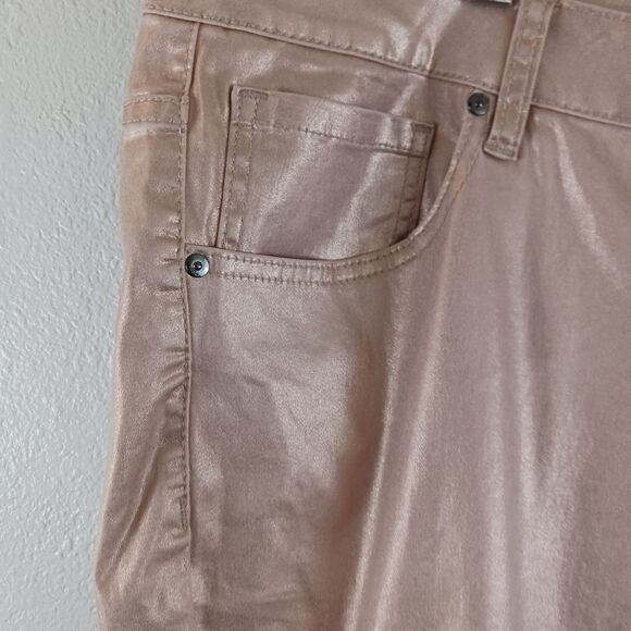 Lane Bryant Mid Rise Super stretch skinny Metallic Rose Gold jeans 28 - Picture 5 of 8